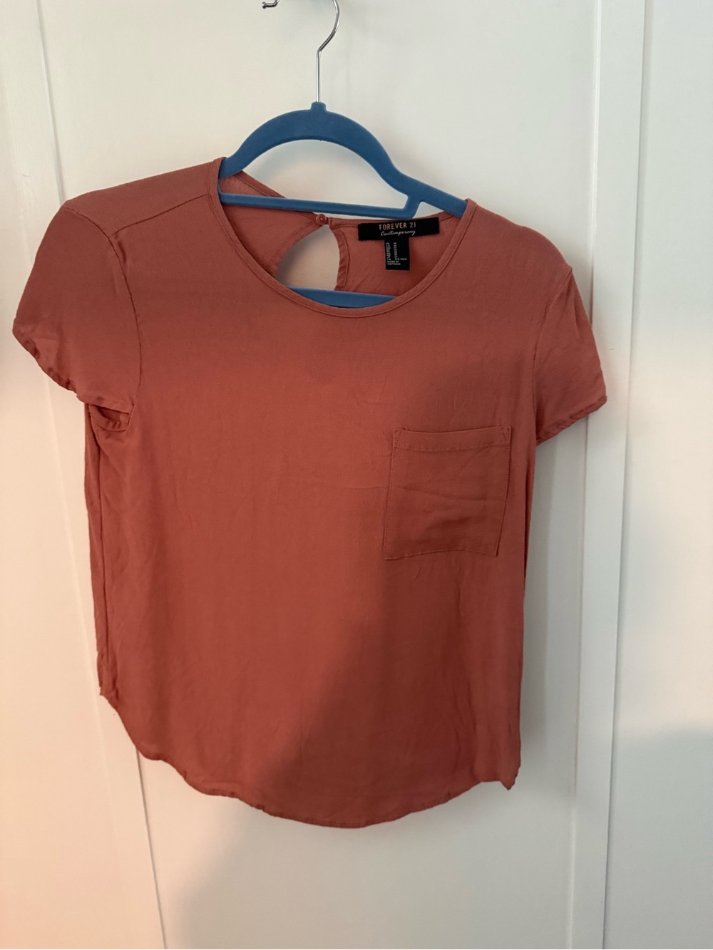 Forever 21 Women's Rust Pocket Short Sleeve Tee